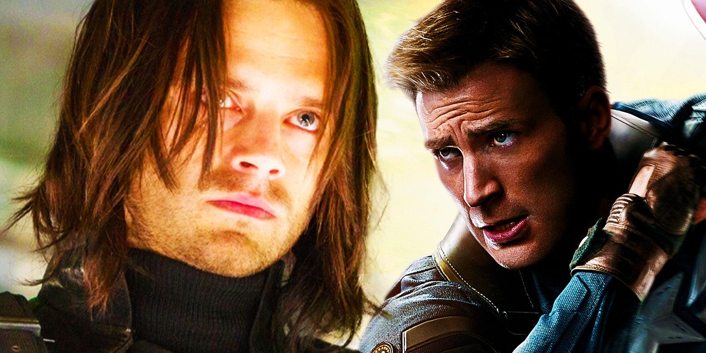 Sebastian Stan's Bucky Barnes as the Winter Soldier with Chris Evans' Steve Rogers as Captain America in the MCU