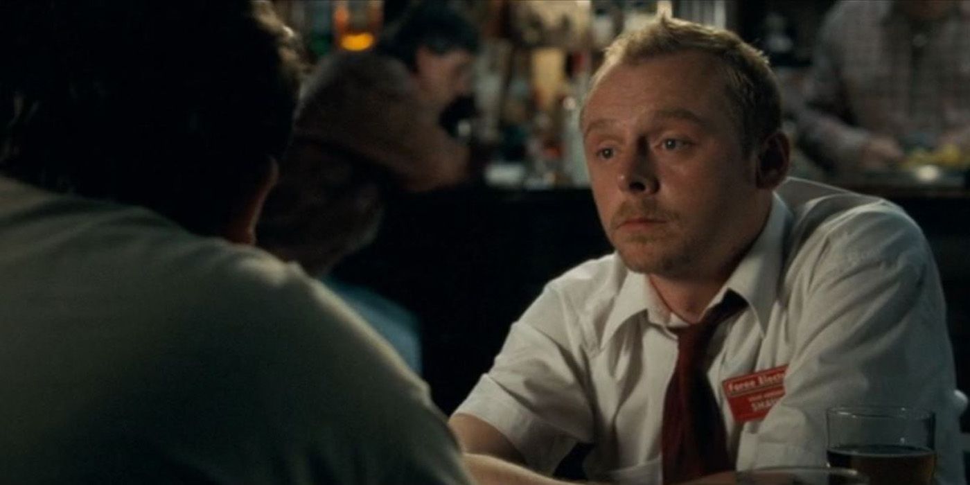 Shaun at the WInchester after he is dumped in Shaun of the Dead