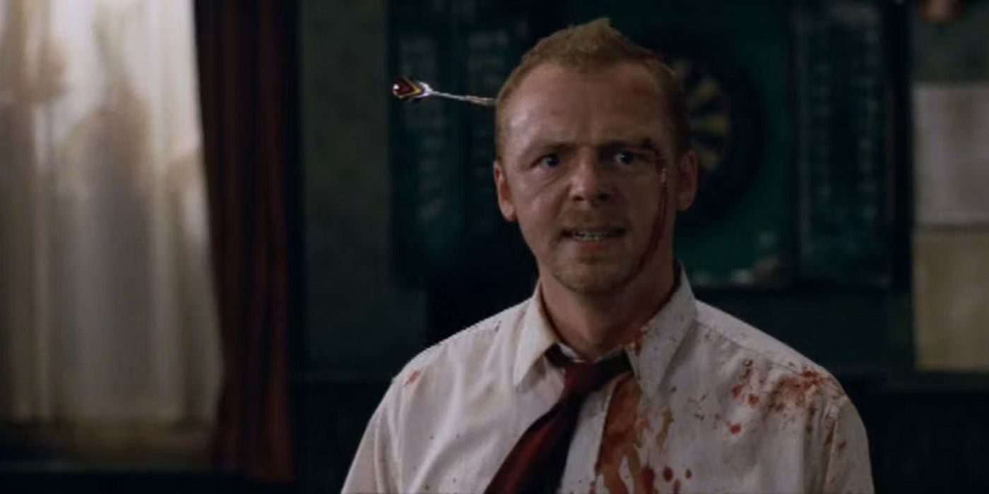 Shaun standing in The Remington in Shaun of the Dead