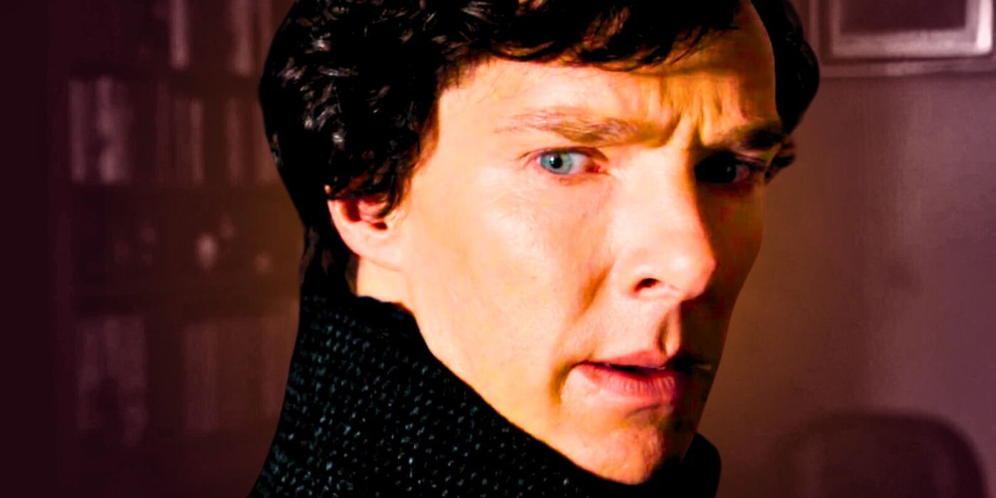 Imagem personalizada de Benedict Cumberbatch em Sherlock olhando por cima do ombro surpreso