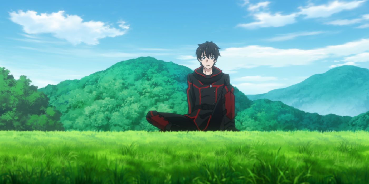 Shin wakes up in the future in a screenshot from the anime adaptation of The New Gate