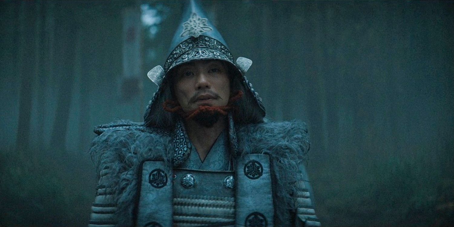 Saeki wearing a warrior outfit in Shogun season 1 ep 7