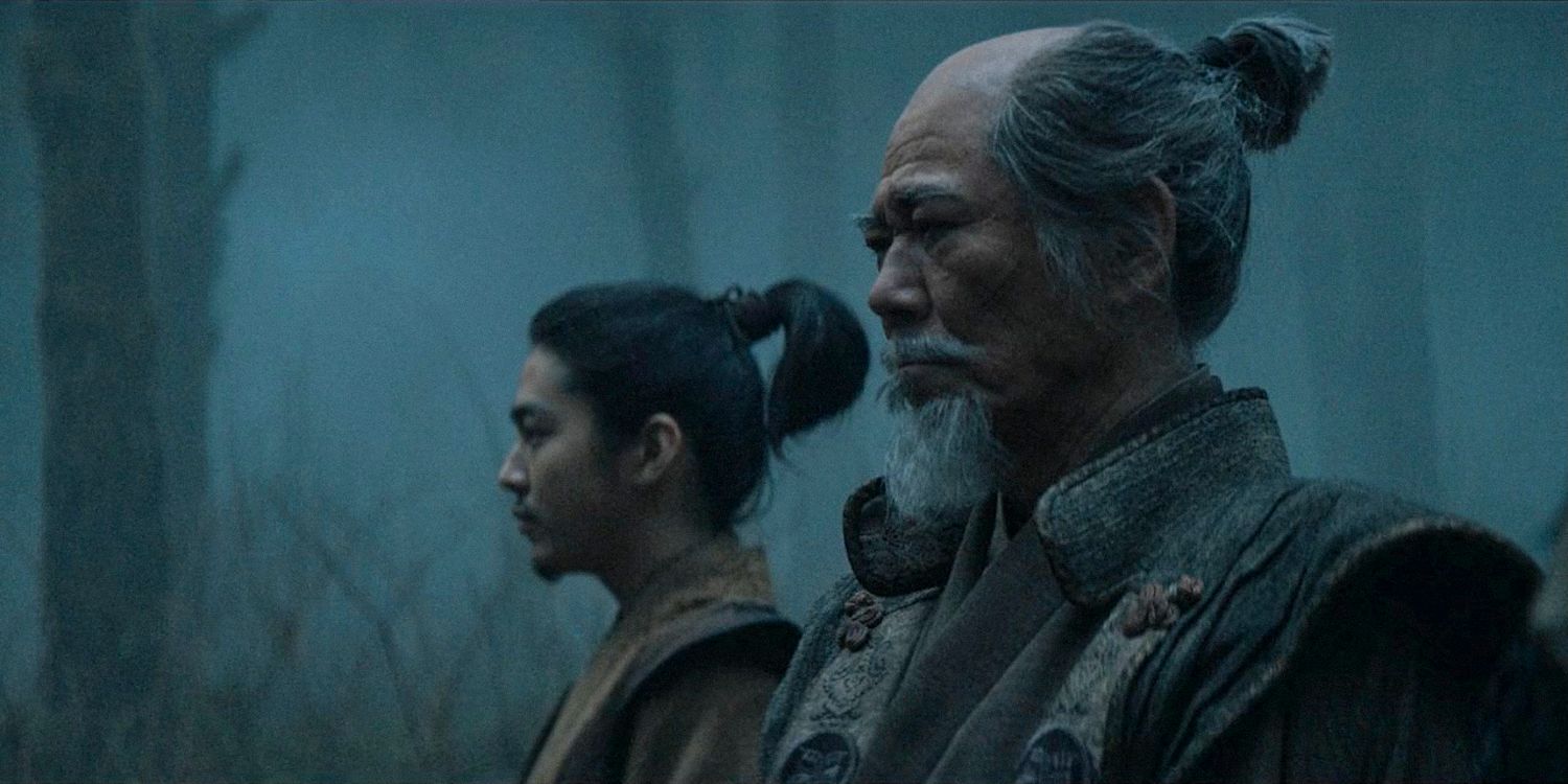 Hiromatsu and Nagakado seen in profile in Shogun season 1 ep 7