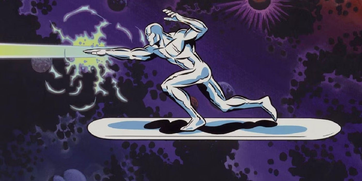 silver surfer the animated series, silver surfer flying in space and using his powers