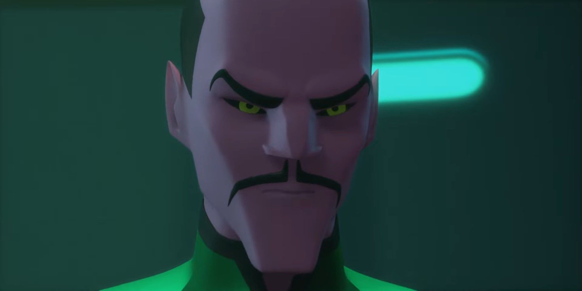 Sinestro faz uma careta em Lanterna Verde, a série animada.