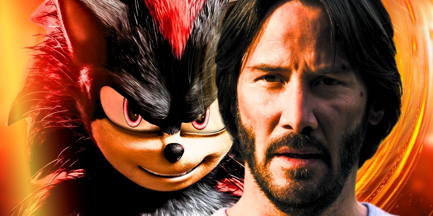 Uma imagem personalizada de Shadow the Hedgehog de Sonic the Hedgehog 2 e Keanu Reeves.