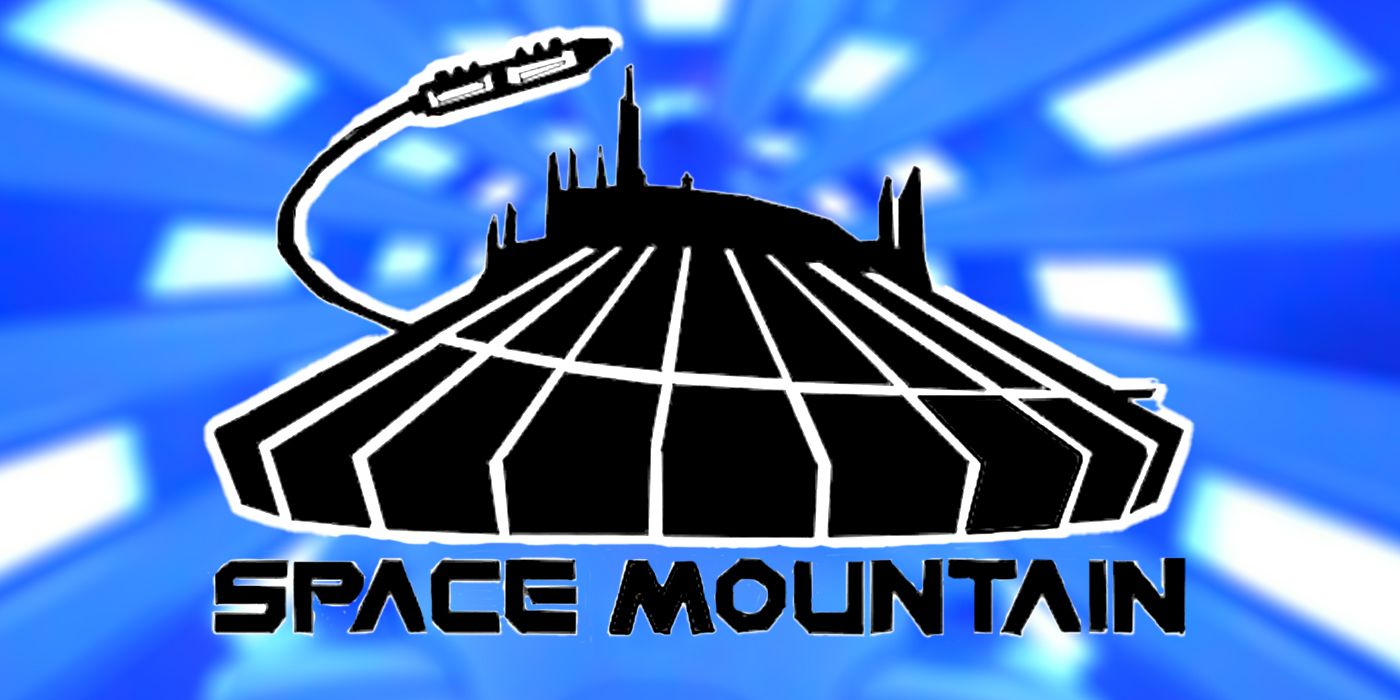 The Space Mountain Logo Against a Backdrop of the Ride