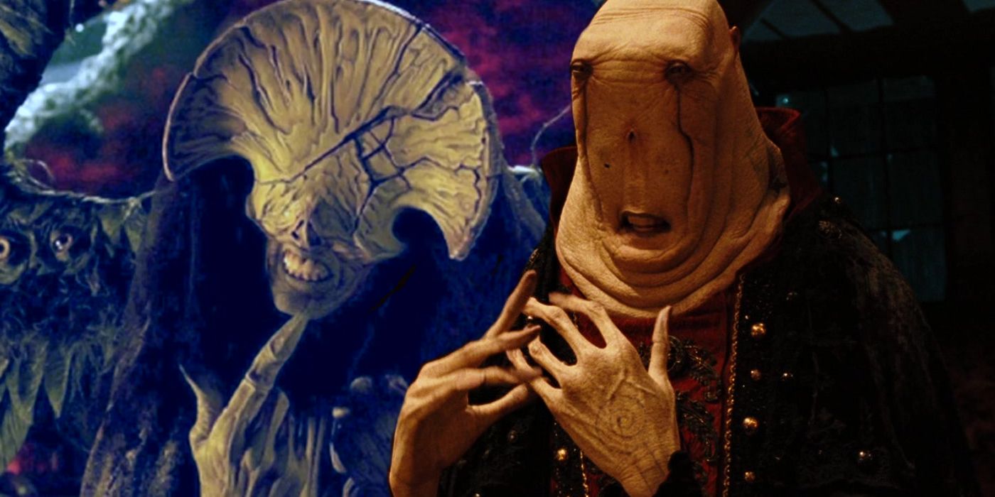 Split image of Death Angel and supernatural creature in Hellboy II The Golden Army