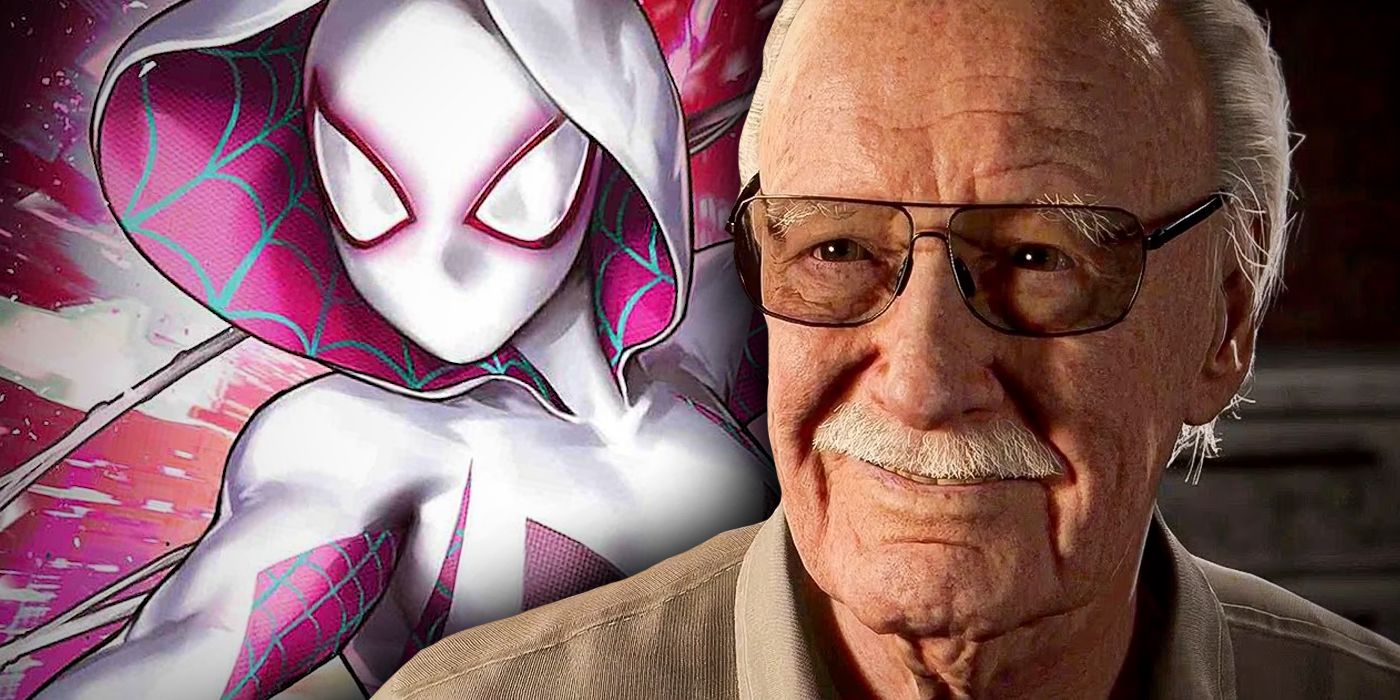 Stan Lee and Gwen Stacy as Ghost Spider in Marvel Comic Art