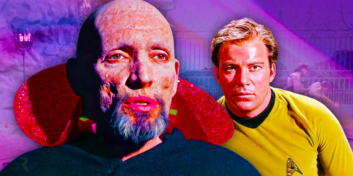 Star Trek: The Original Series, The Gamesters Of Triskelion. Joseph Ruskin as Galt with William Shatner as Captain James T Kirk