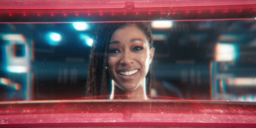 Sonequa Martin-Green as Burnham smiling in Star Trek: Discovery.