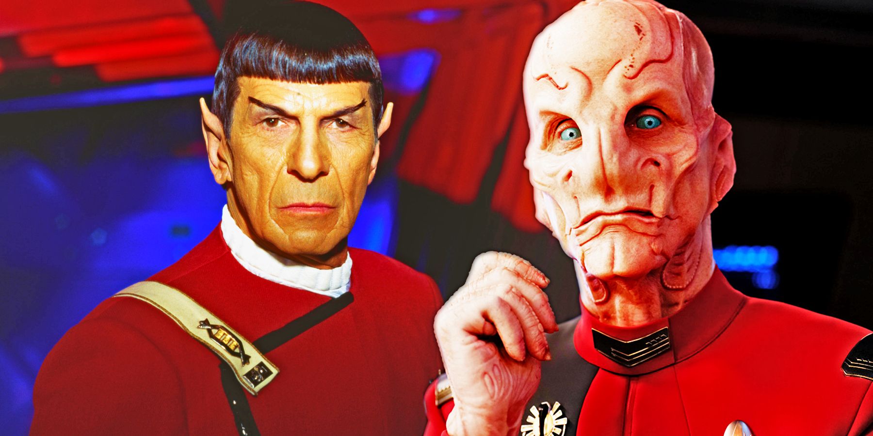 Composite image of Captains Spock and Saru from Star Trek