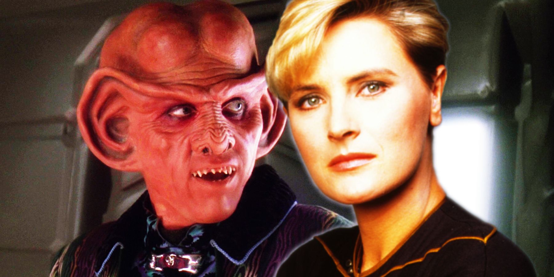 Quark from DS9 looks at Tasha Yar from TNG