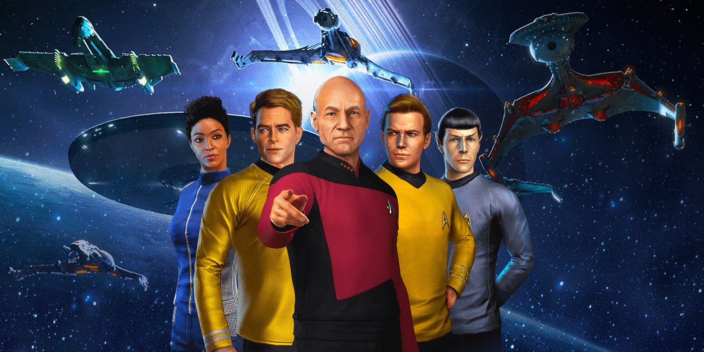 Sekelompok Kapten yang semuanya ditampilkan di Star Trek Fleet Command