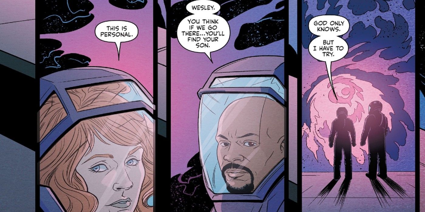 Beverly Crusher tells Captain Sisko she is seeking Wesley at the Pleroma.