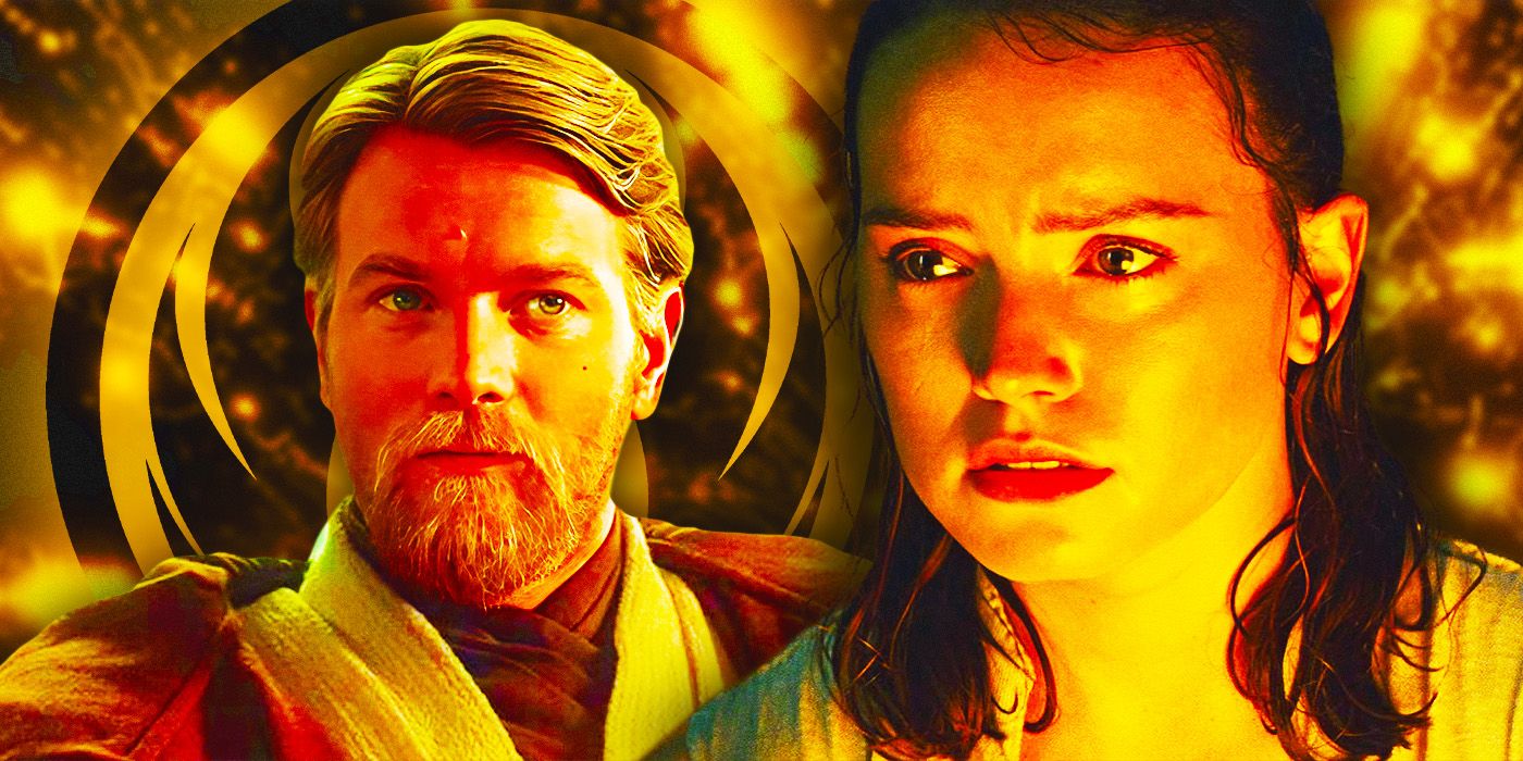 Star Wars prequels era Obi-Wan Kenobi, and Rey Skywalker in Star Wars: The Last Jedi 