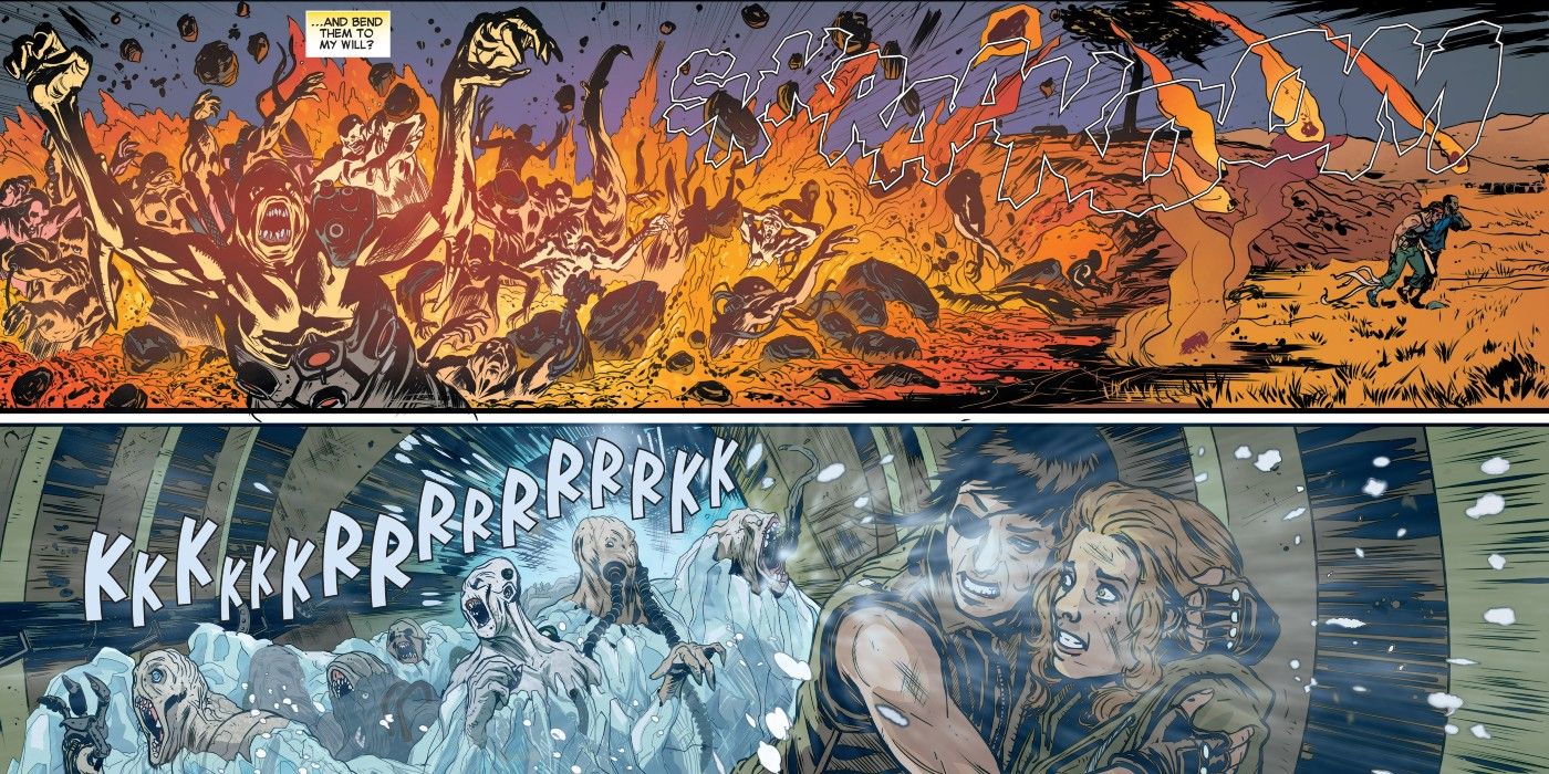 storm in Marvel comics controlling lava