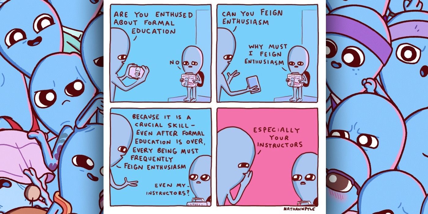 strange planet comic about sending children to school