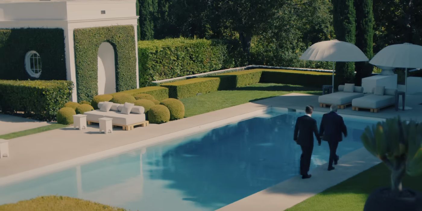 John Sugar visits a house with a pool in Apple TV+'s sugar