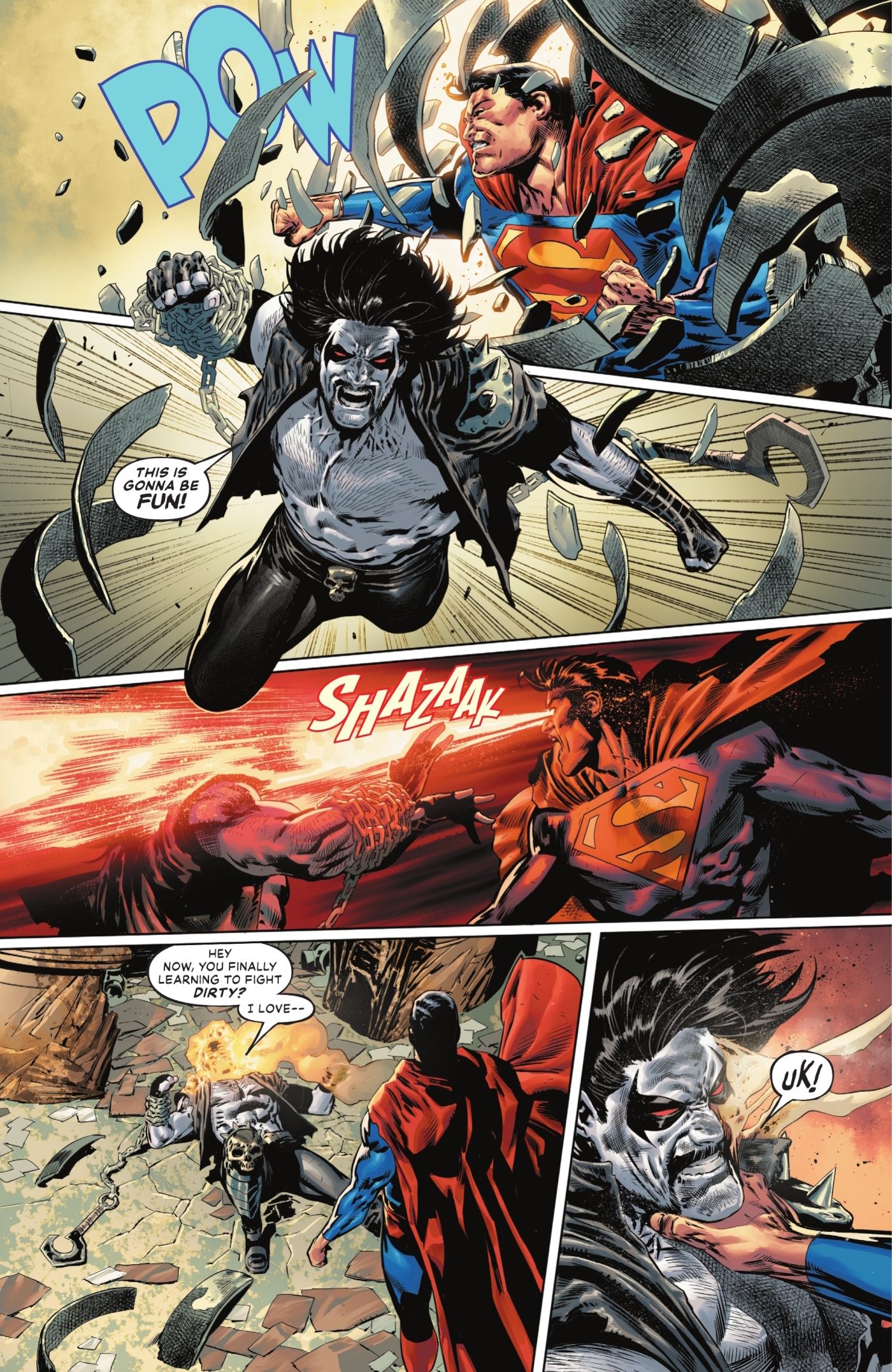 Superman ataca brutalmente Lobo