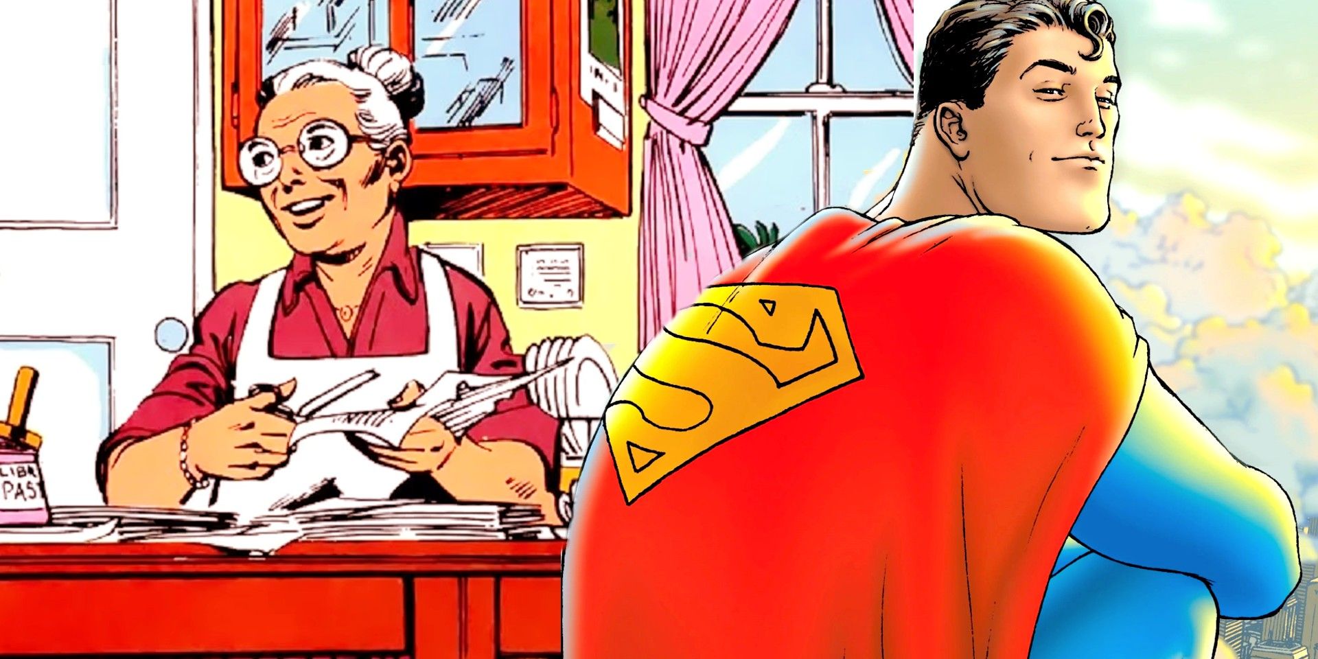 Martha Kent and Superman from the comics