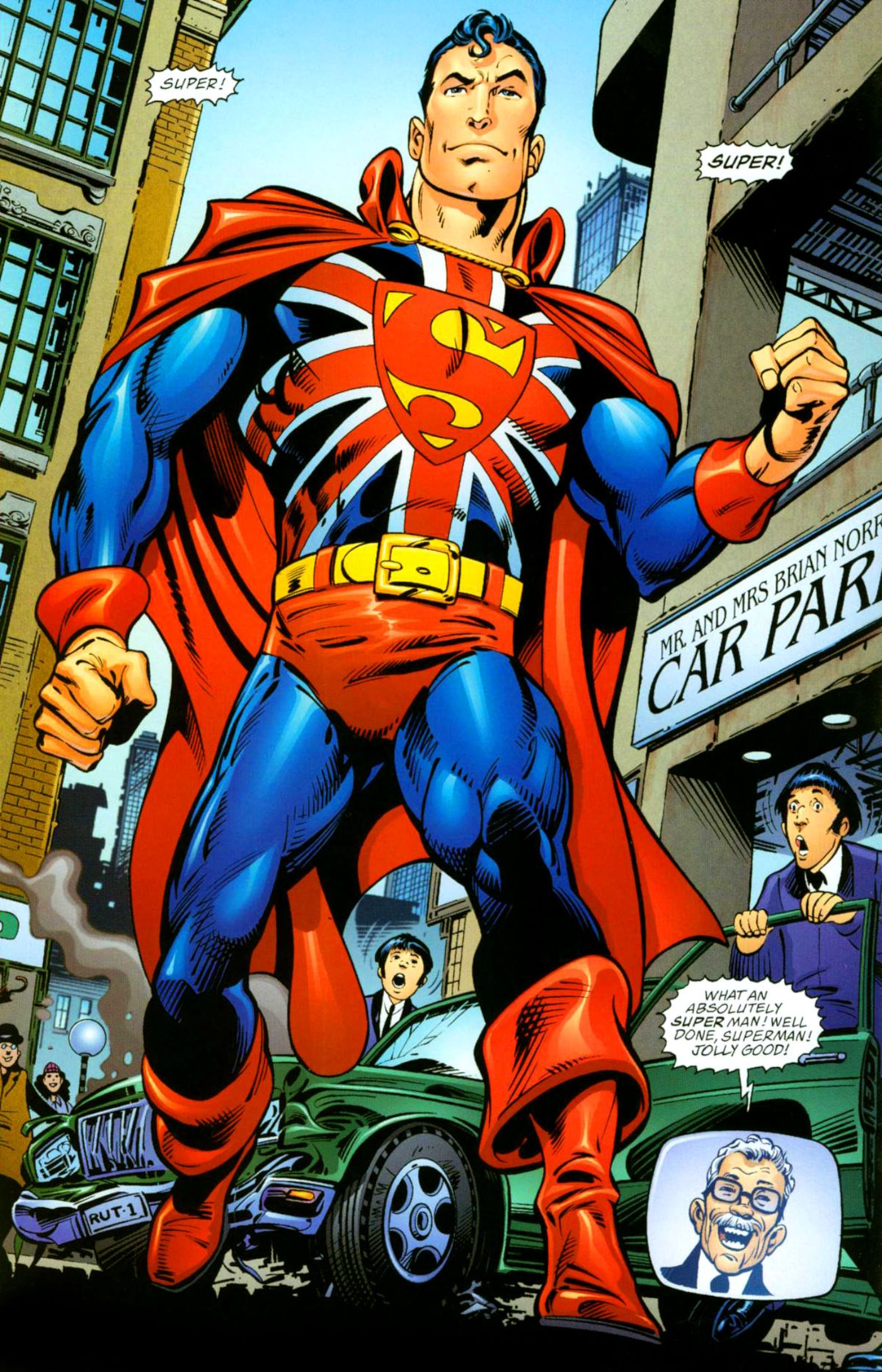 Superman mostra seu traje britânico