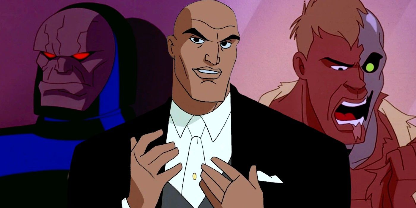 superman the animated series villains, lex luthor, metallo, and darkseid