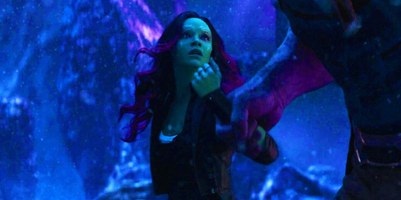 Thanos grabbing Gamora's arm in Avengers Infinity War