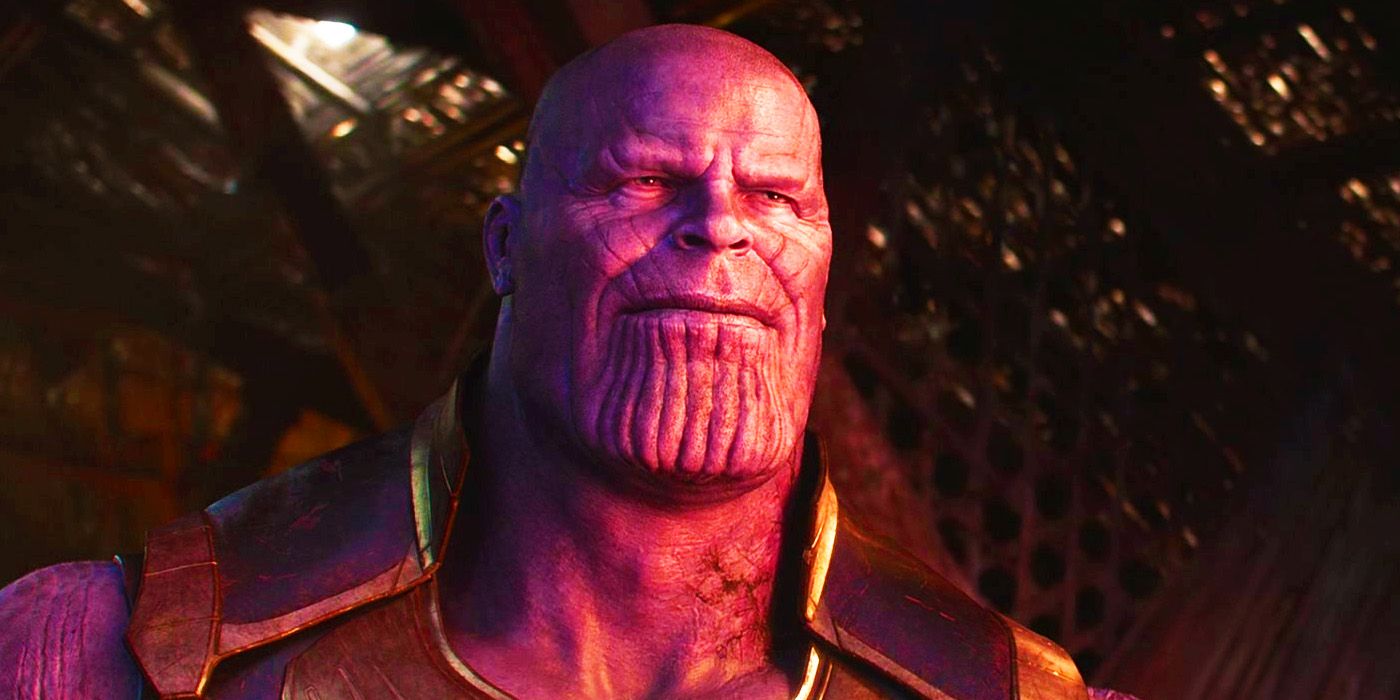 Thanos looking out on a grateful universe at the end of Avengers Infinity War