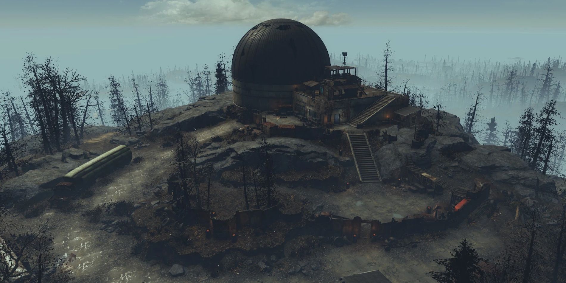 A base do observatório de Acadia no DLC Far Harbor do Fallout 4.