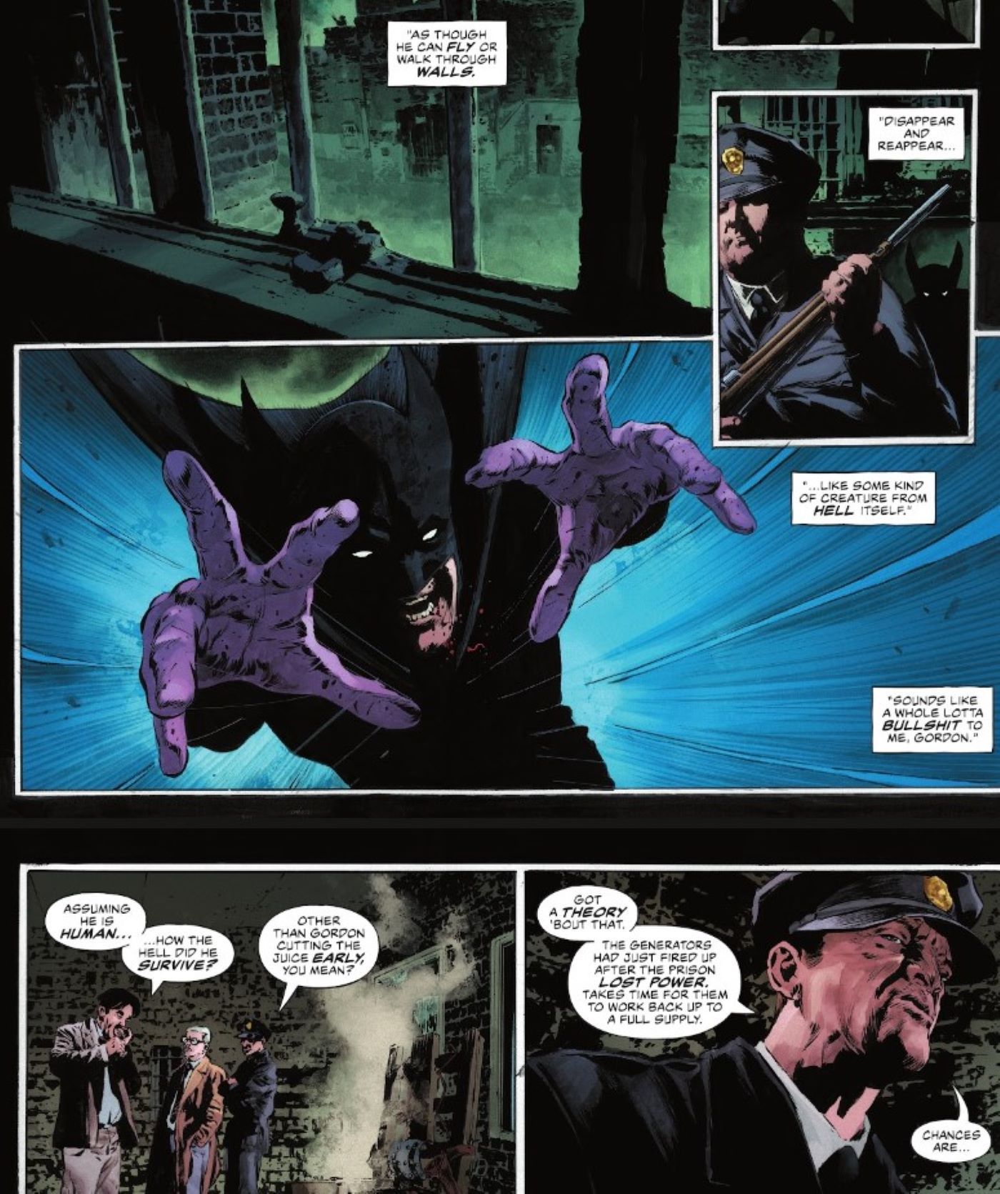 The Bat-Man First Knight #2 apresentando pessoas falando sobre Batman