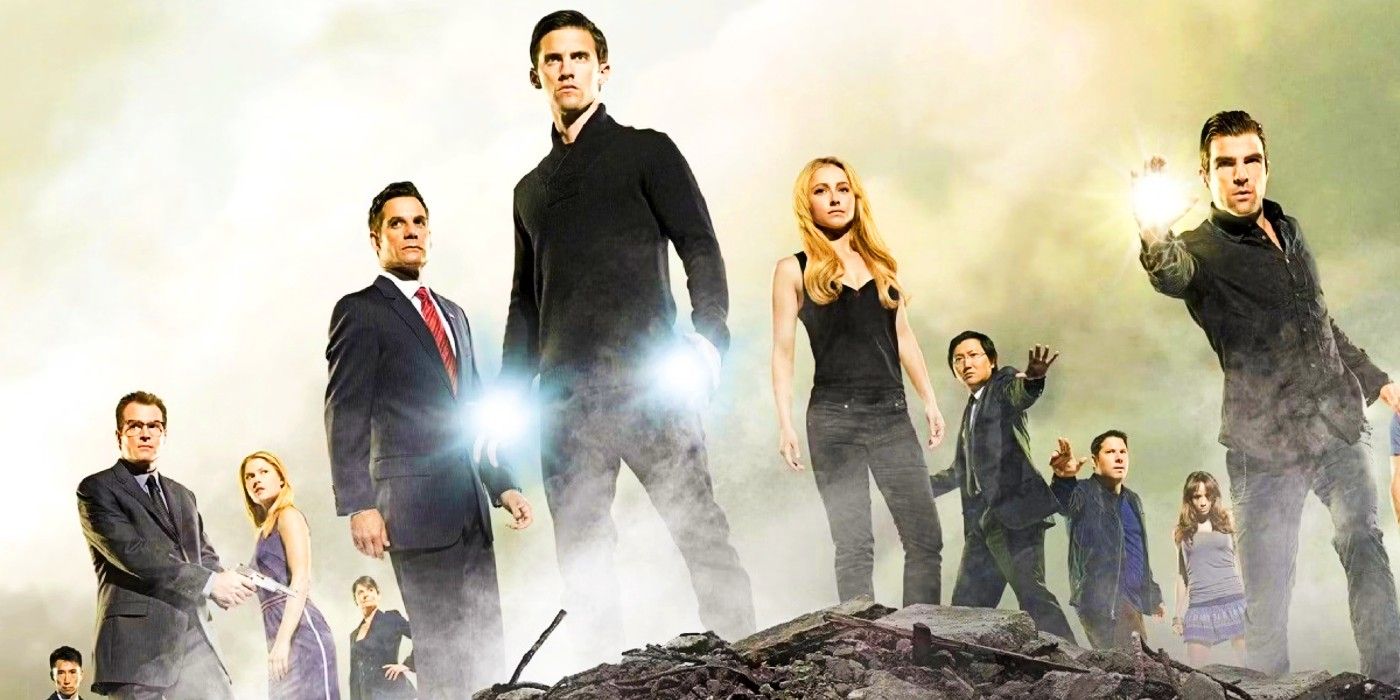 The cast of Heroes shows off their powers in a poster