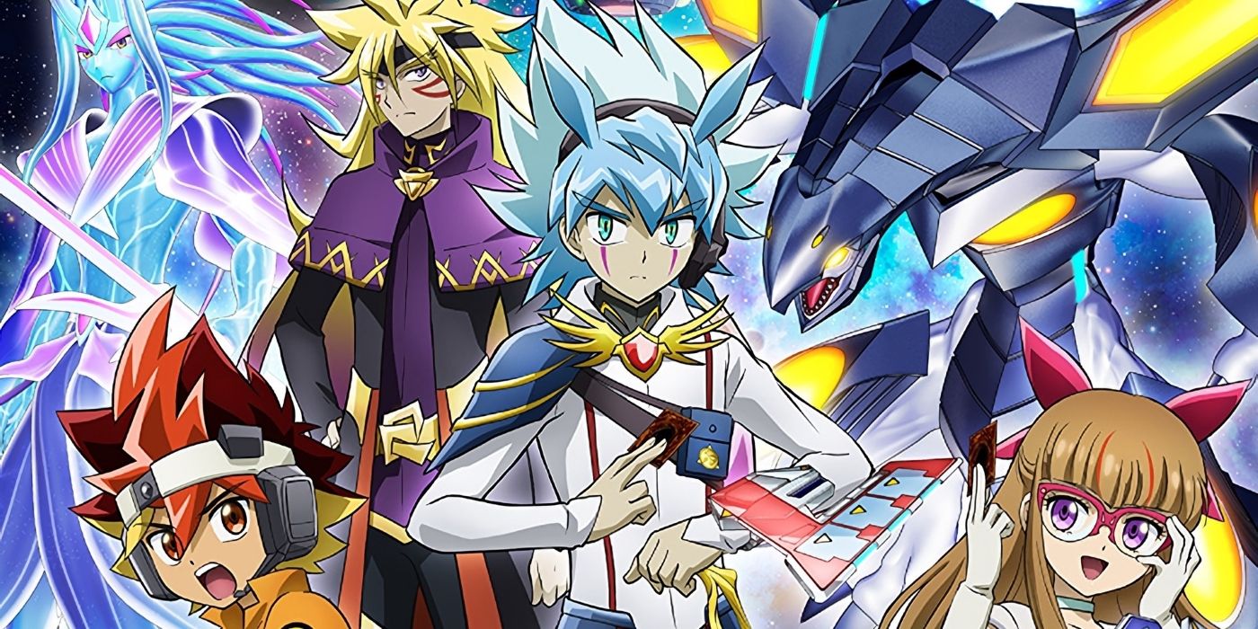 The cast of Yugioh Go Rush posing in a promotional material