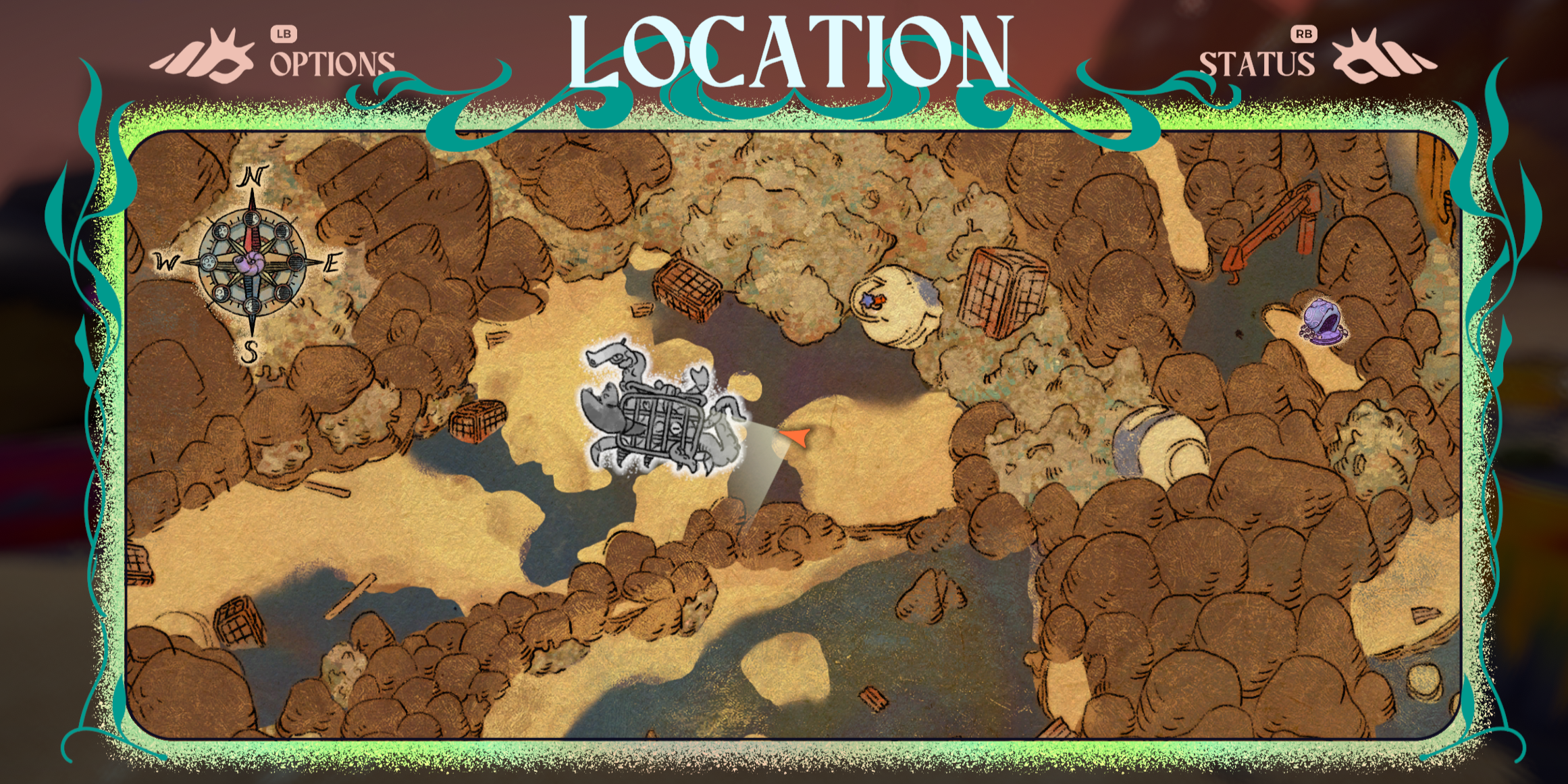 Uma captura de tela do mapa do Consórcio Localização no Tesouro de Outro Caranguejo