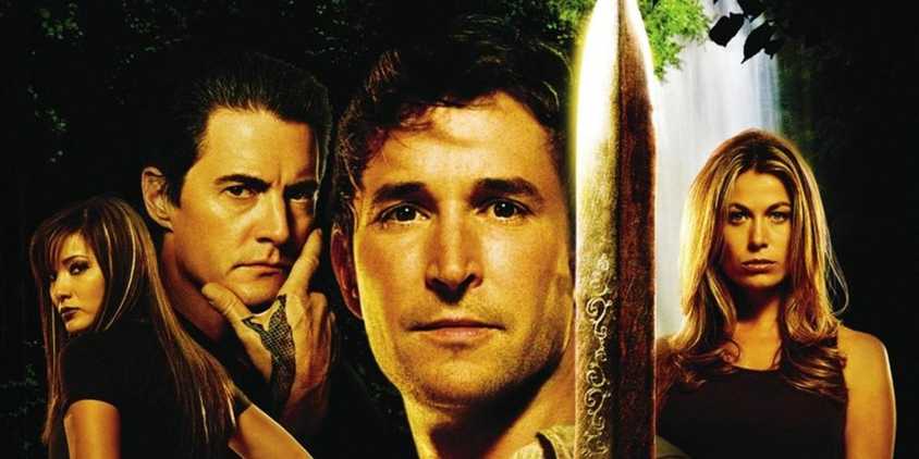 The cover art of The Librarian Quest for the Spear with Flynn holding a sword.