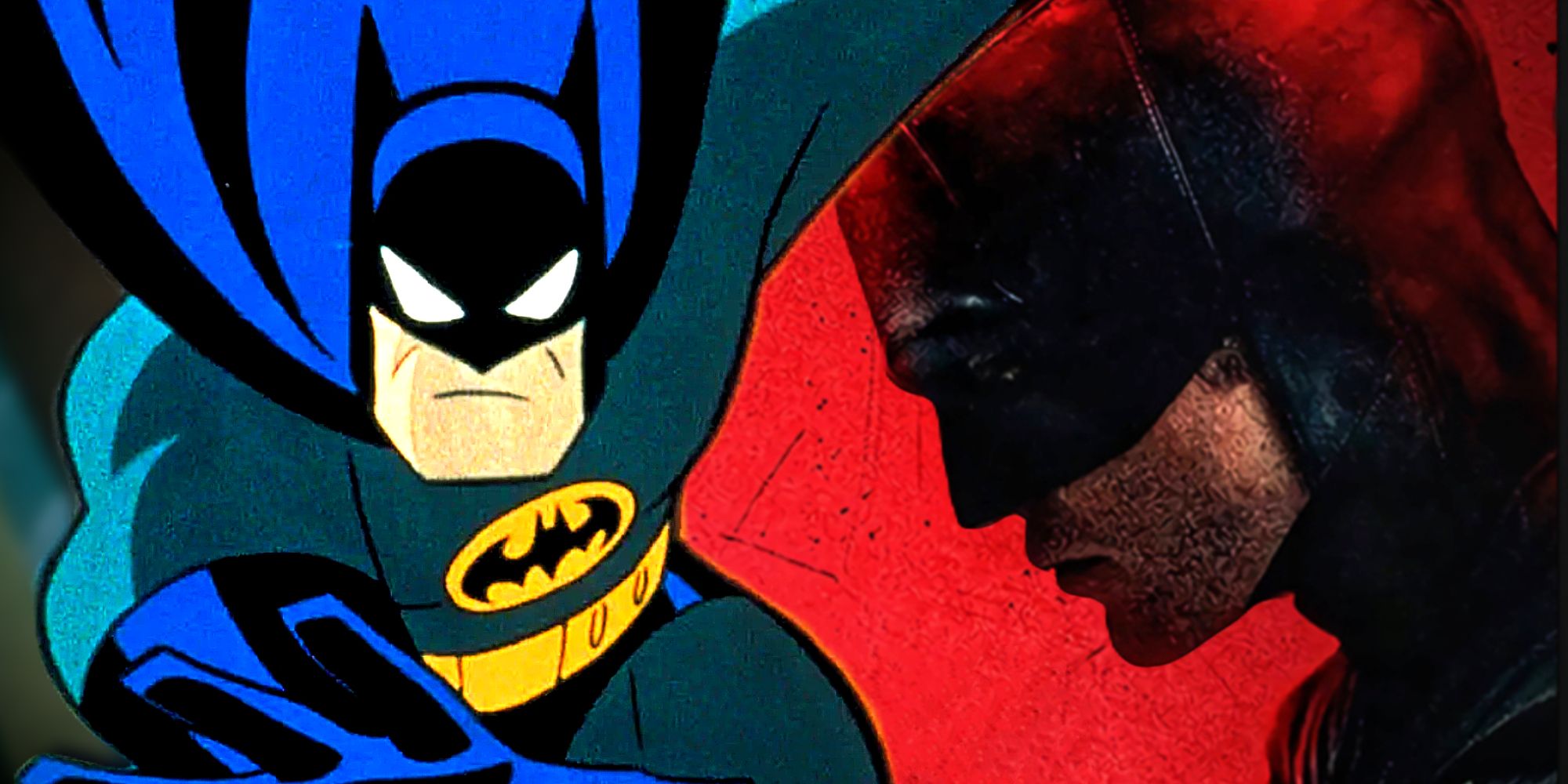 The Dark Knight Leaps in Batman The Animated Series and Broods in The Batman