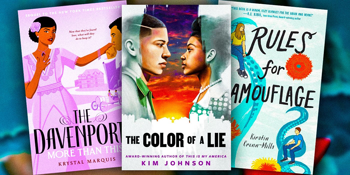 A collage of 3 YA book covers: The Davenports: More Than This by Krystal Marquis,  The Color of a Lie by Kim Johnson, & Rules for Camouflage by Kirstin Cronn-Mills