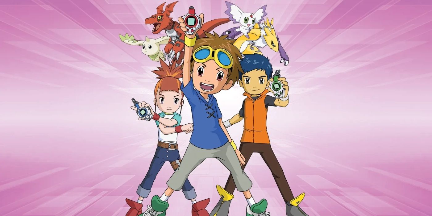 The Digidestined from Digimon Tamers with their partner Digimon and Culumon