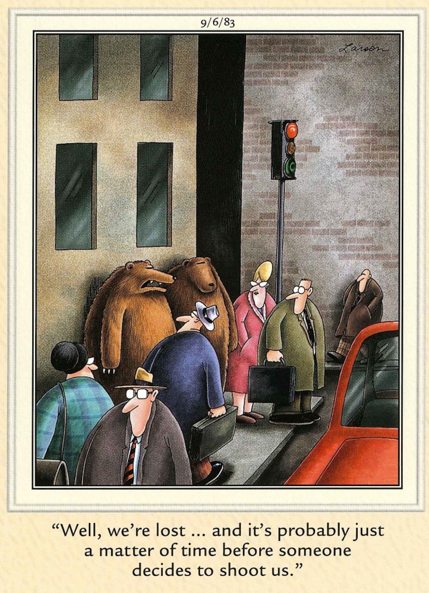 The Far Side Bears Lost in the City