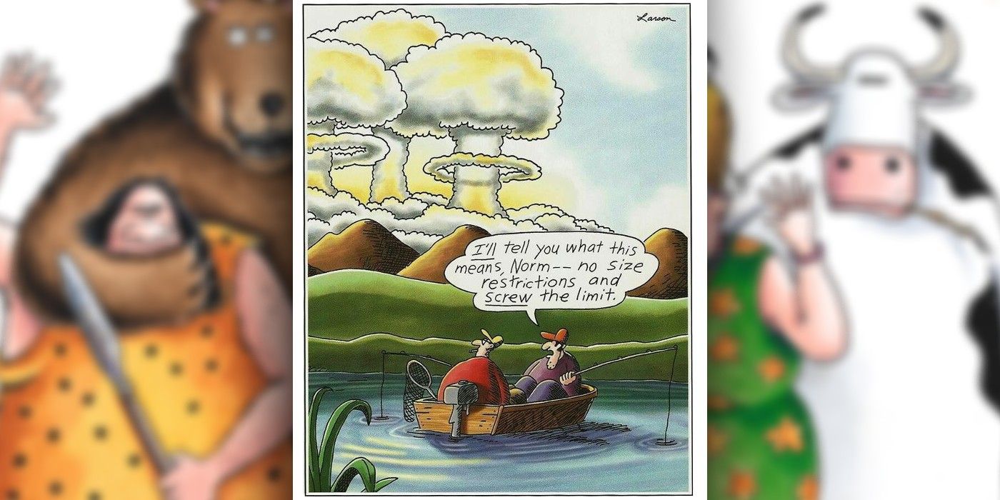 the far side comic where two fishermen are out on the lake when the apocalypse begins