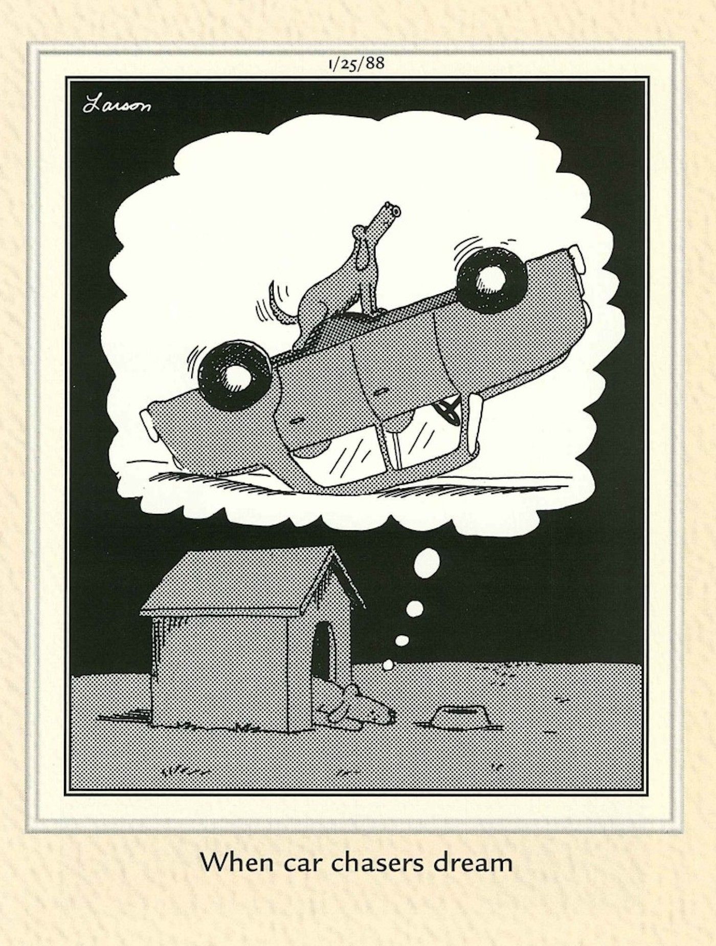 The Far Side When Car Chasers Dream