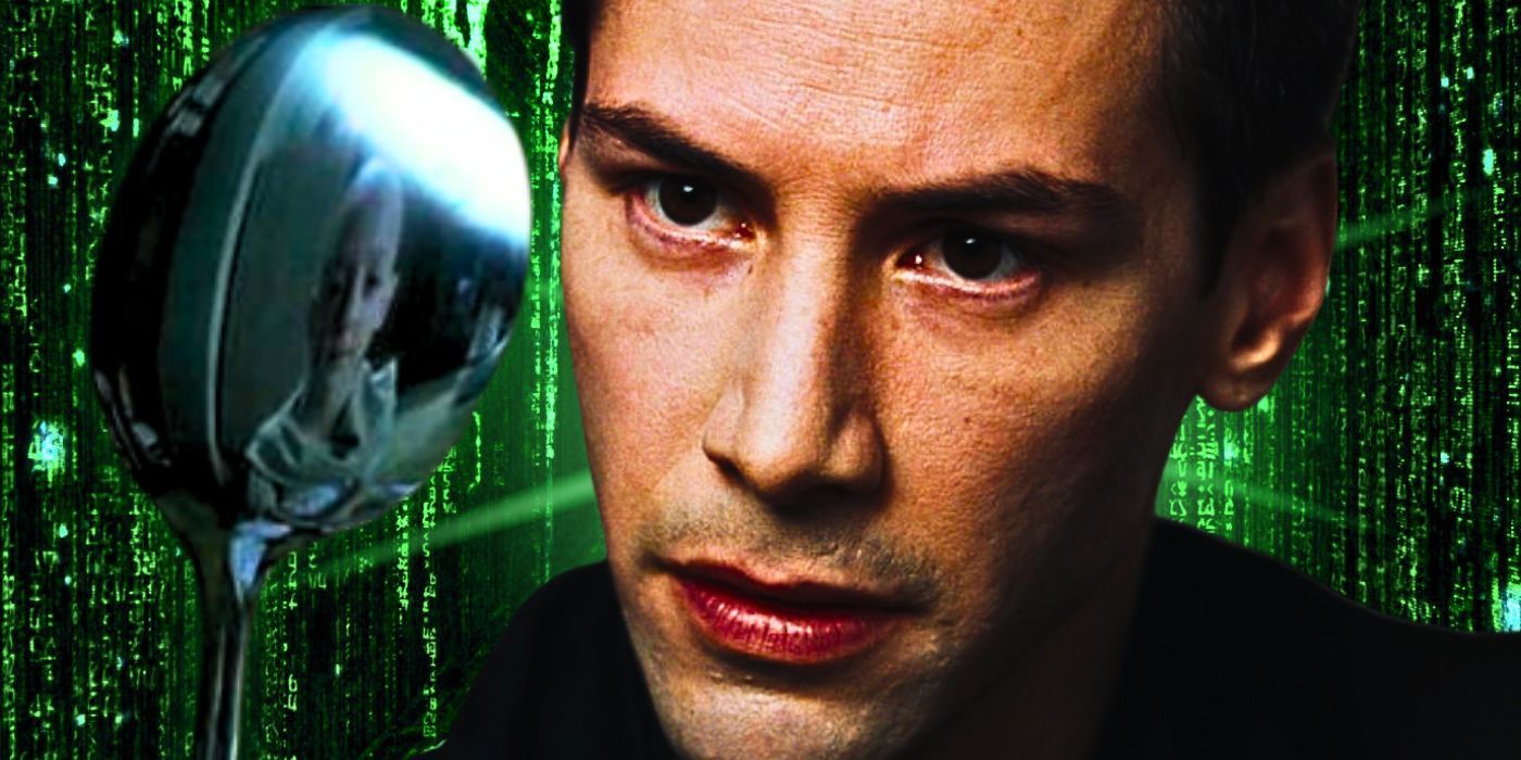 Keanu Reeves holding the Spoon in the Matrix