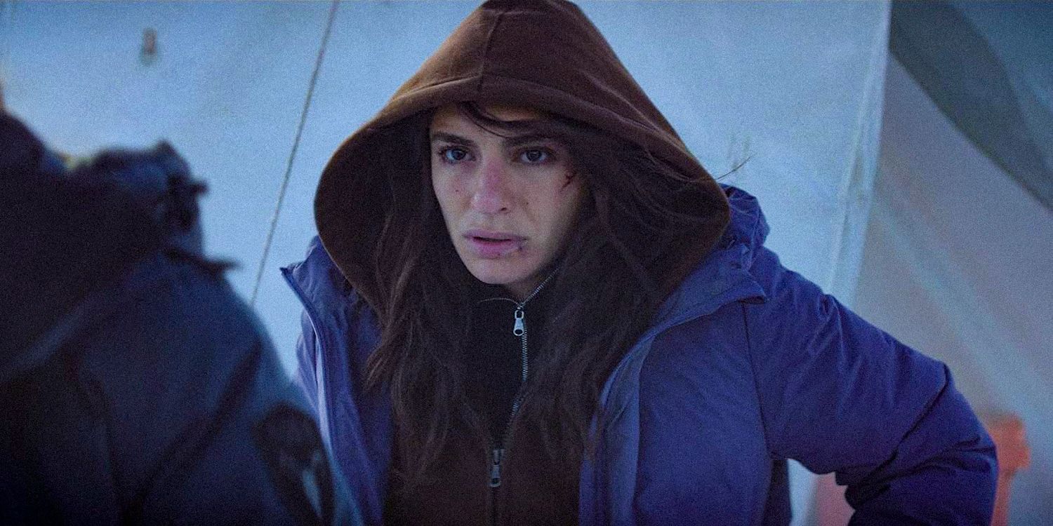 Yumna Marwan as Adilah El Idrissi with some wounds on her face in The Veil season 1 Ep 1, 2