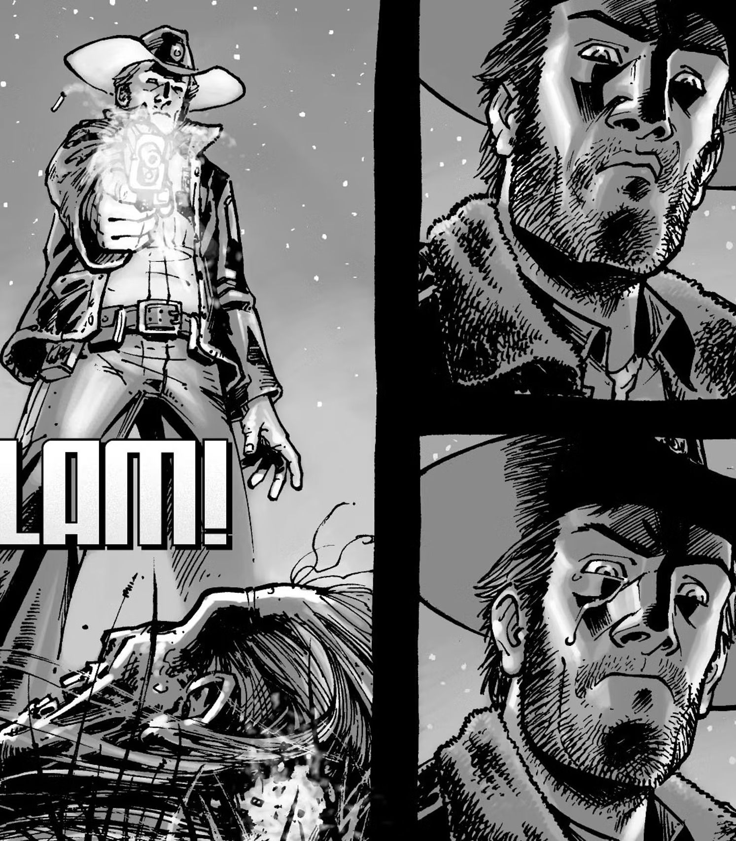 Rick Grimes' first zombie kill from the Walking Dead comic series