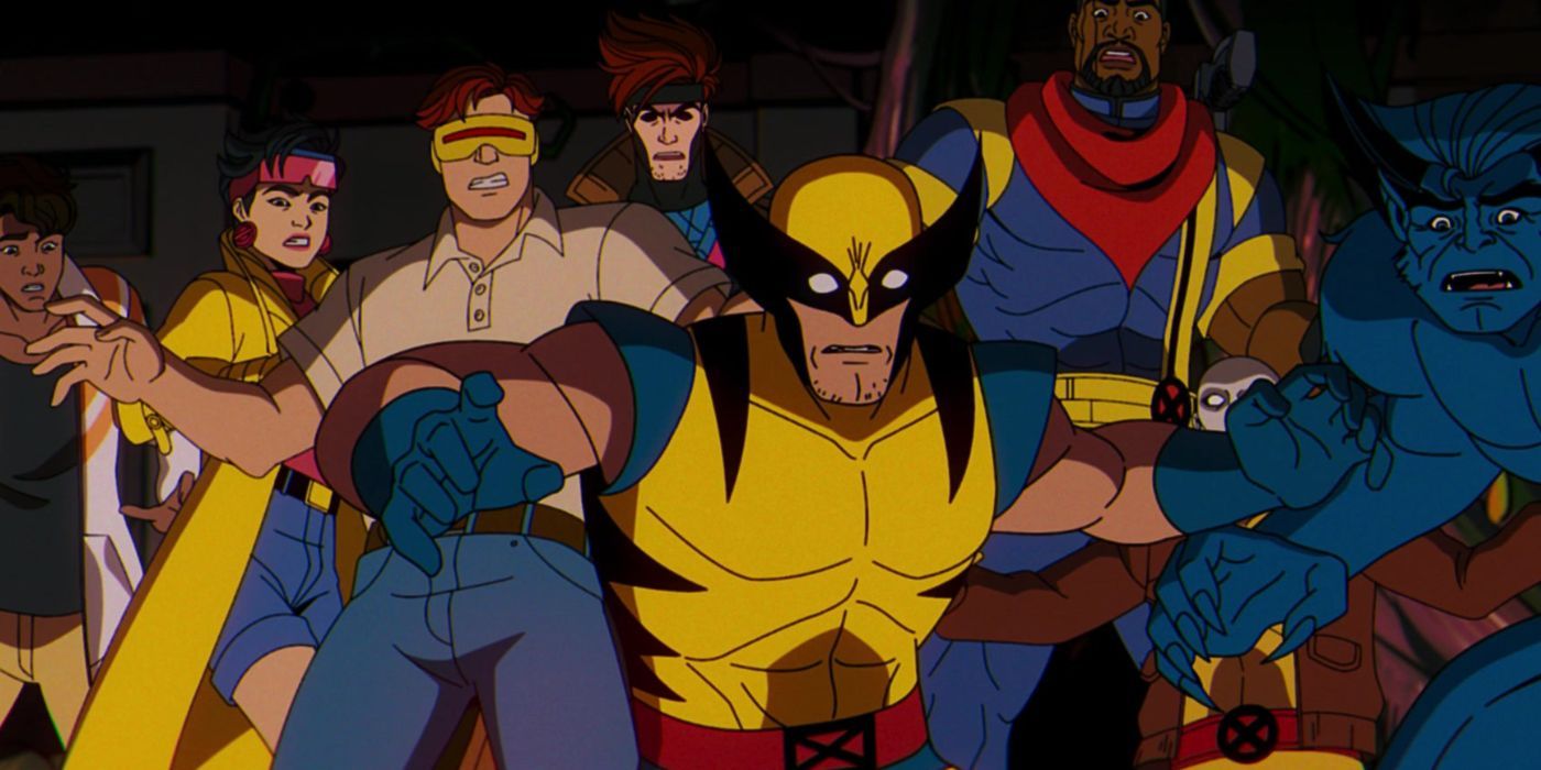 The X-Men look surprised as something attacks the manor in X-Men '97