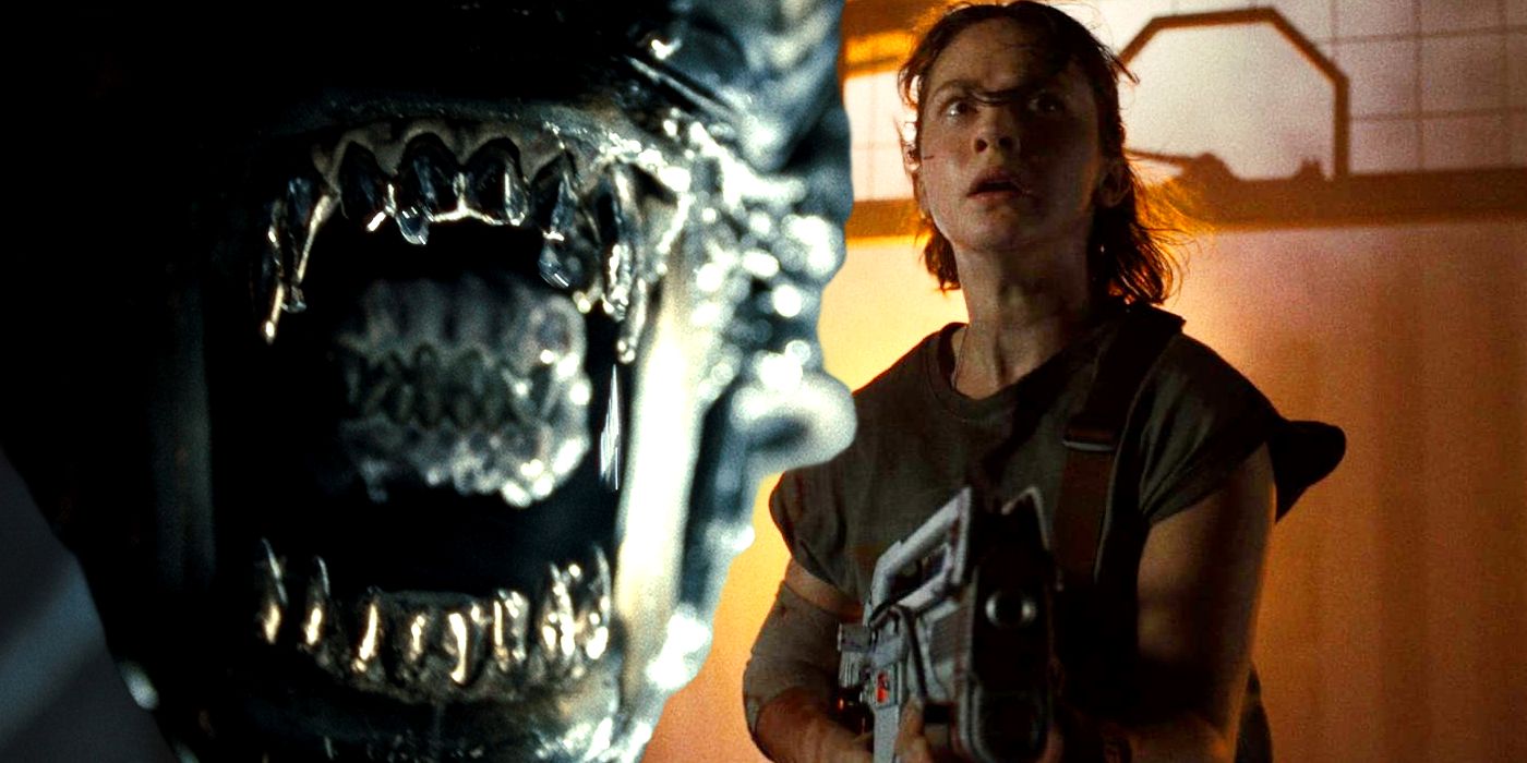 The Xenomorph with Cailee Spaeny from Alien Romulus