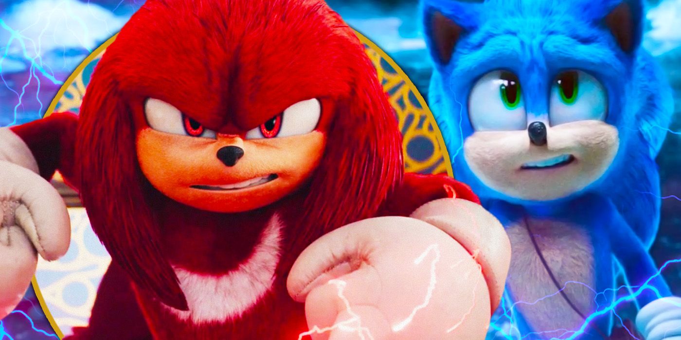 Knuckles and Sonic with electricity shooting around them