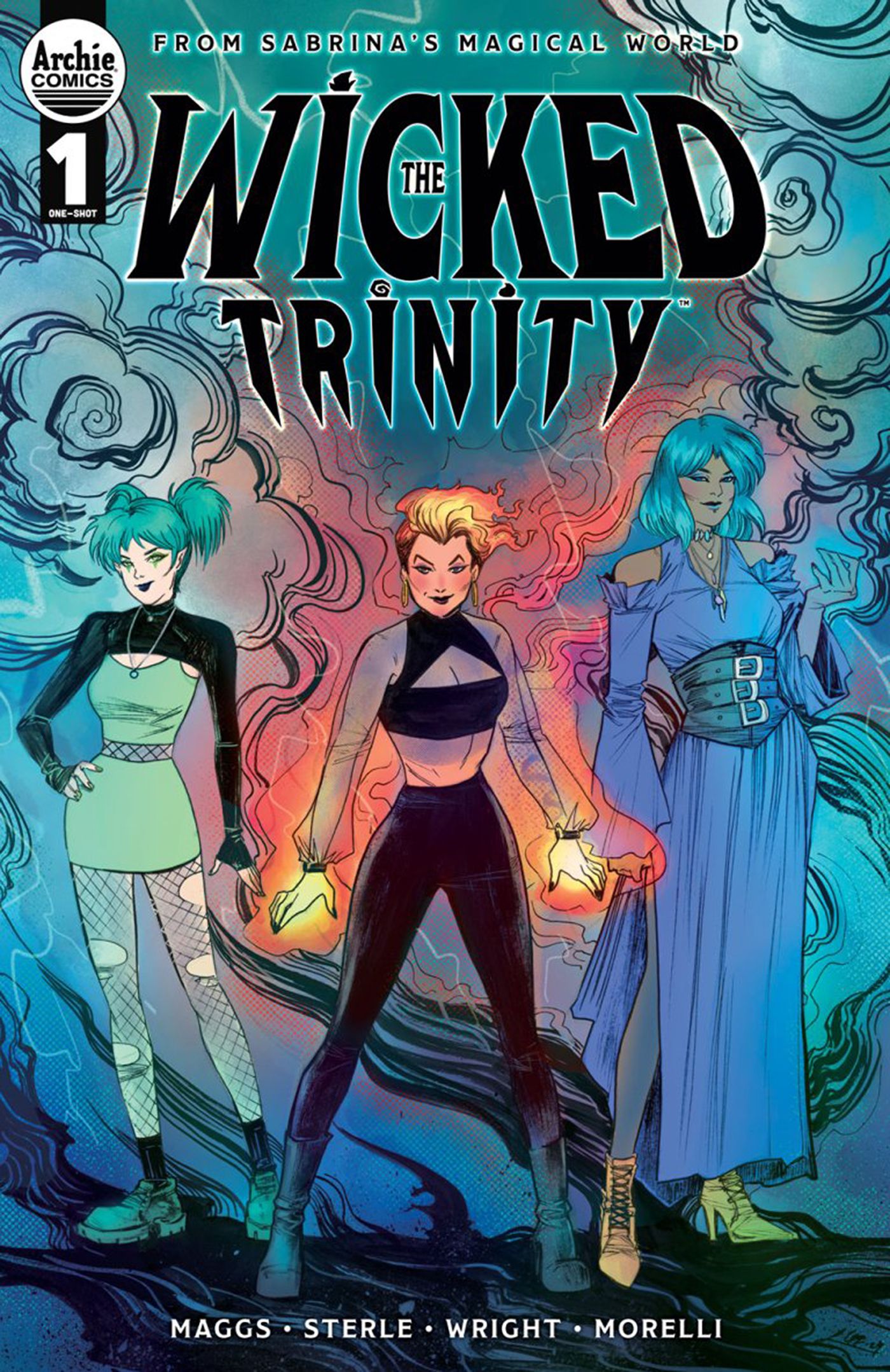 The Wicked Trinity variant cover by Soo Lee featuring Jade, Amber, and Sapphire