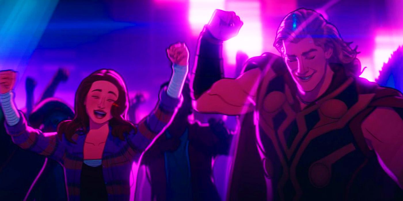 Thor and Jane Foster partying in What If...? season 1