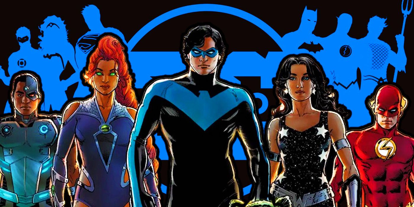 Titans in DC Comics with the DCU logo